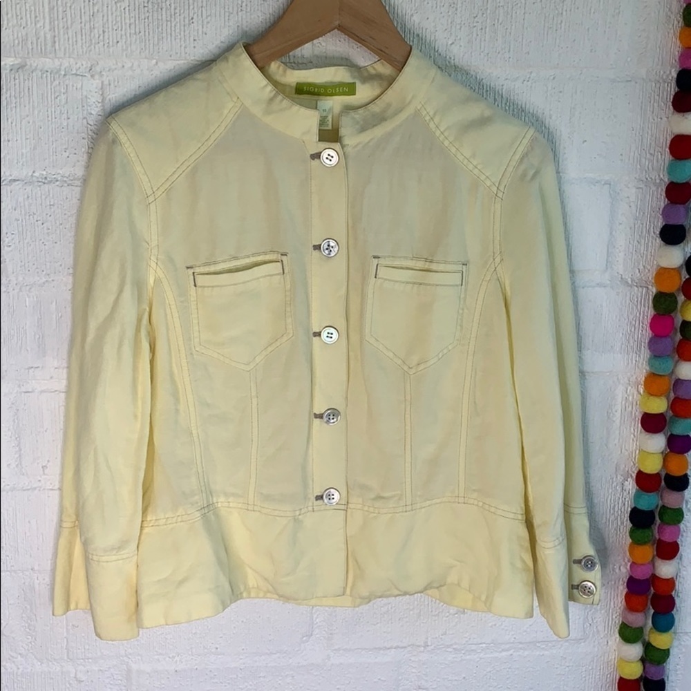 Sigrid Olson Linen Button Up Lightweight Jacket S… - image 2